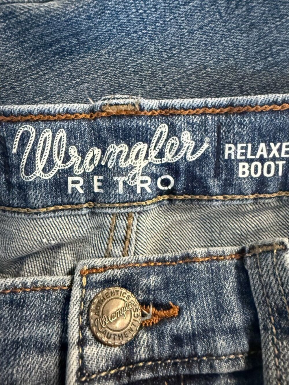 Wrangler Girls 16 Retro Relaxed Boot Jeans Blue Denim Western 1029 - Picture 5 of 9